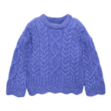 ABEL & LULA maglia girocollo tinta unita Celeste per Bambina 5827 CELESTE ABEL & LULA 