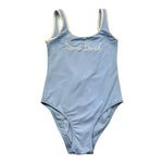 Saint Barth Costume Intero Tinta Unita  per Bambina CARASTRING AZZURRO SAINT BARTH 