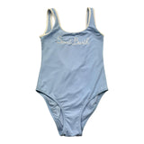Saint Barth Costume Intero Tinta Unita  per Bambina CARASTRING AZZURRO SAINT BARTH 