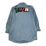 John Richmond Camicia Manica Lunga In Denim con Logo per Bambino RGP26057CA AZZURRO JOHN RICHMOND 