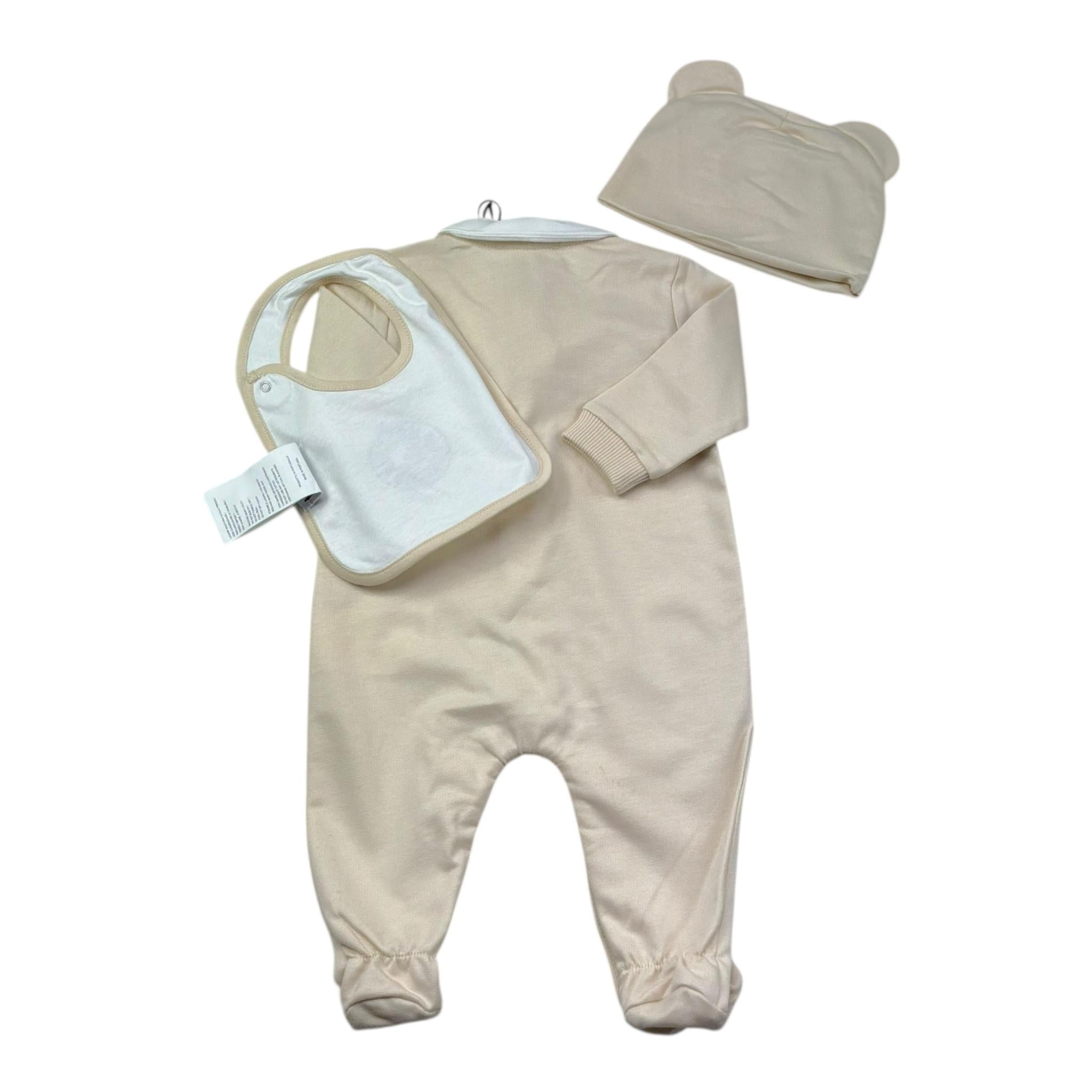 Moschino Set Tutina -Bavetta-Cappello per Neonato MUY091 BEIGE MOSCHINO 