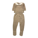 Paz Rodriguez Completo 2 Pezzi Maglia-Ghettina Tinta Unita con Colletto per Neonata 003121896 BEIGE PAZ RODRIGUEZ 