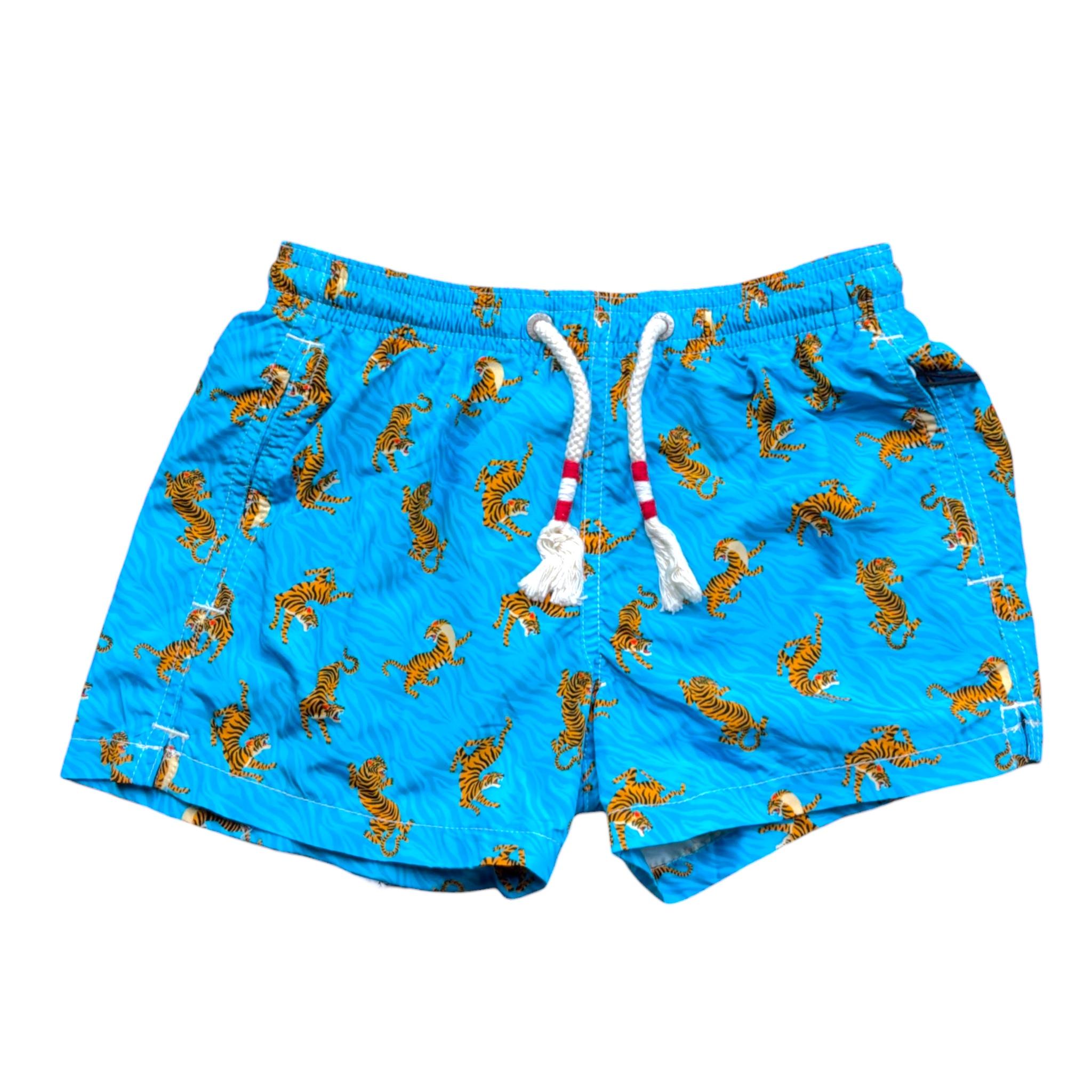 Saint Barth Costume Modello Boxer Tinta Unita con Stampa per Bambino TIGER AZZURRO SAINT BARTH 