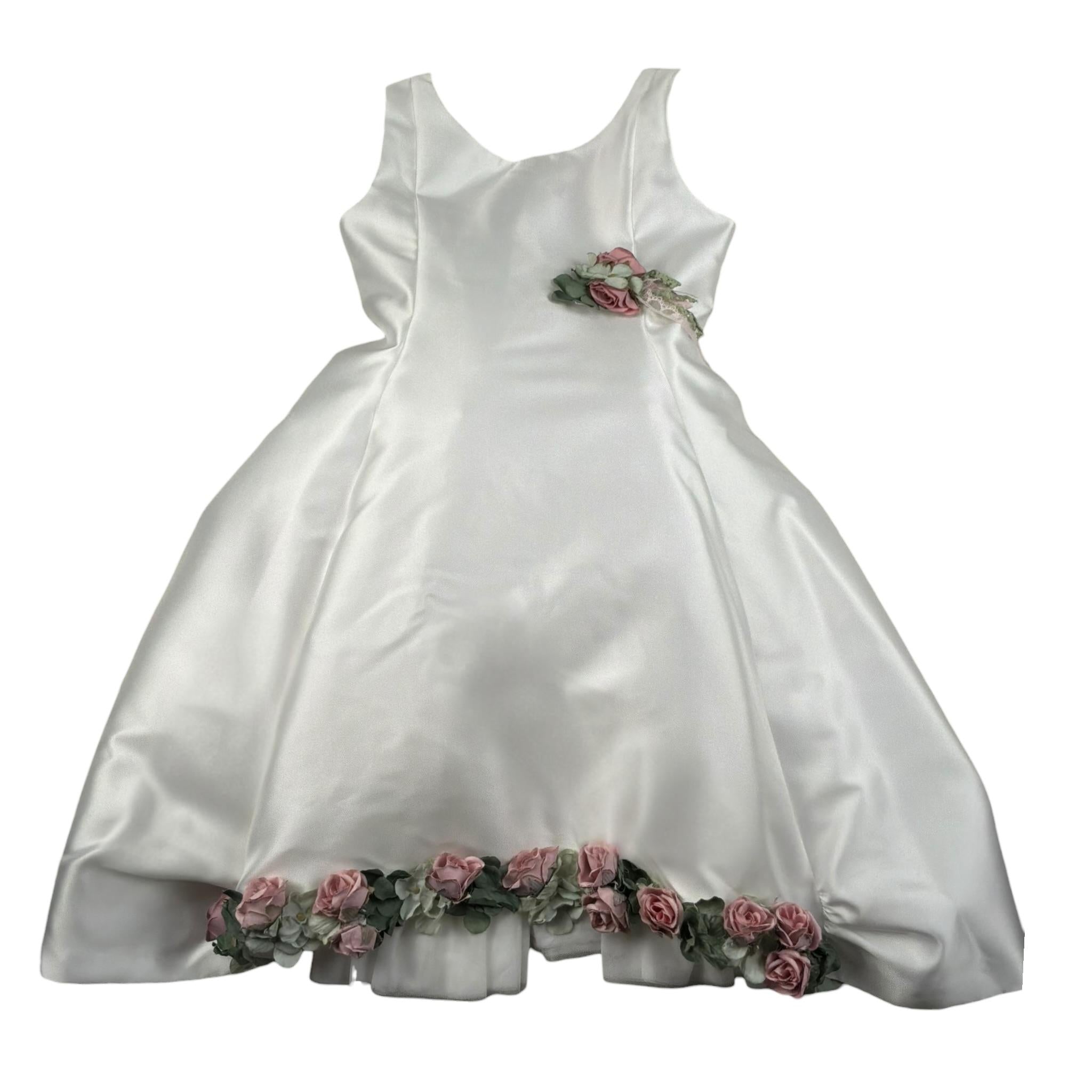 Mimilu' Abito Cerimonia Tinta Unita Giromanica per Bambina 2155 BIANCO MIMILU' 