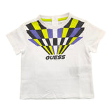 Guess T-Shirt Girocollo Tinta Unita con Stampa Bianco per Neonato