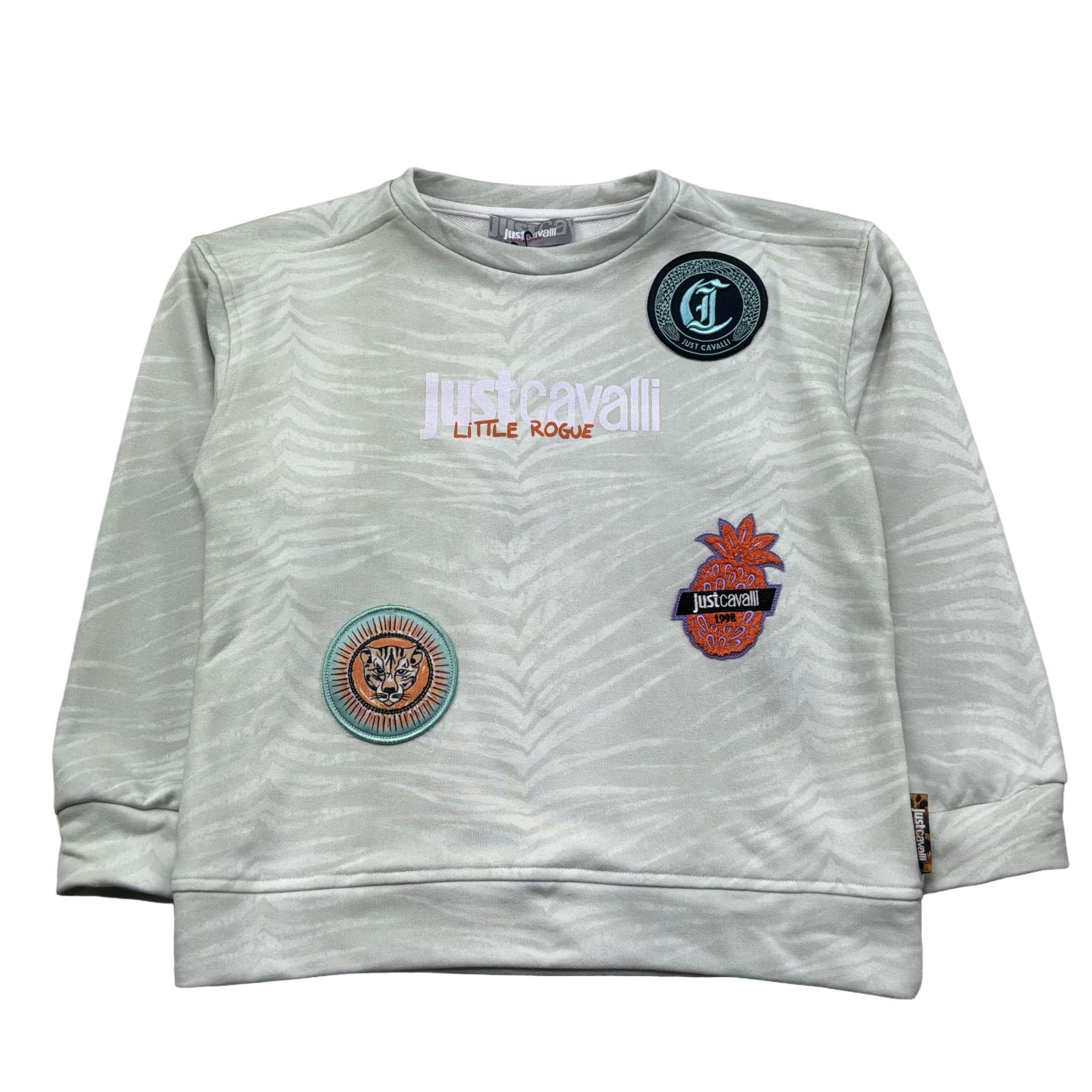 Just Cavalli Felpa Chiusa Girocollo Tinta Unita con Stampe per Bambino JGP26204FE VERDE JUST CAVALLI 