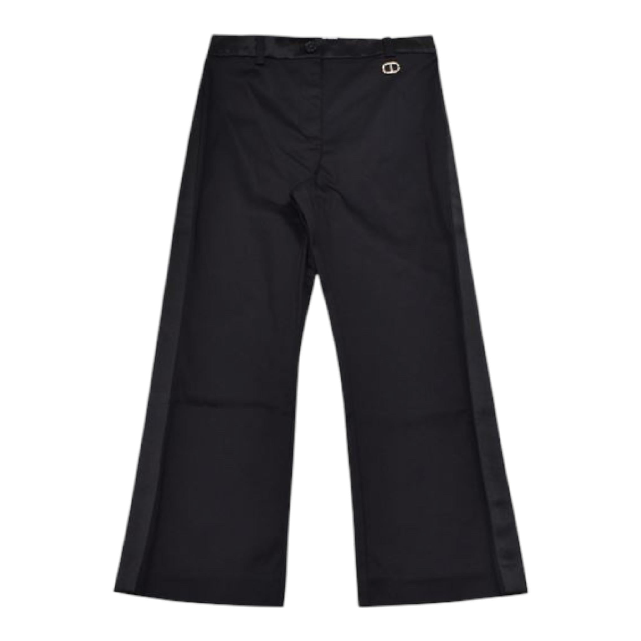 Twinset Pantalone Tinta Unita con Logo per Bambina 231GJ2012 NERO TWINSET 