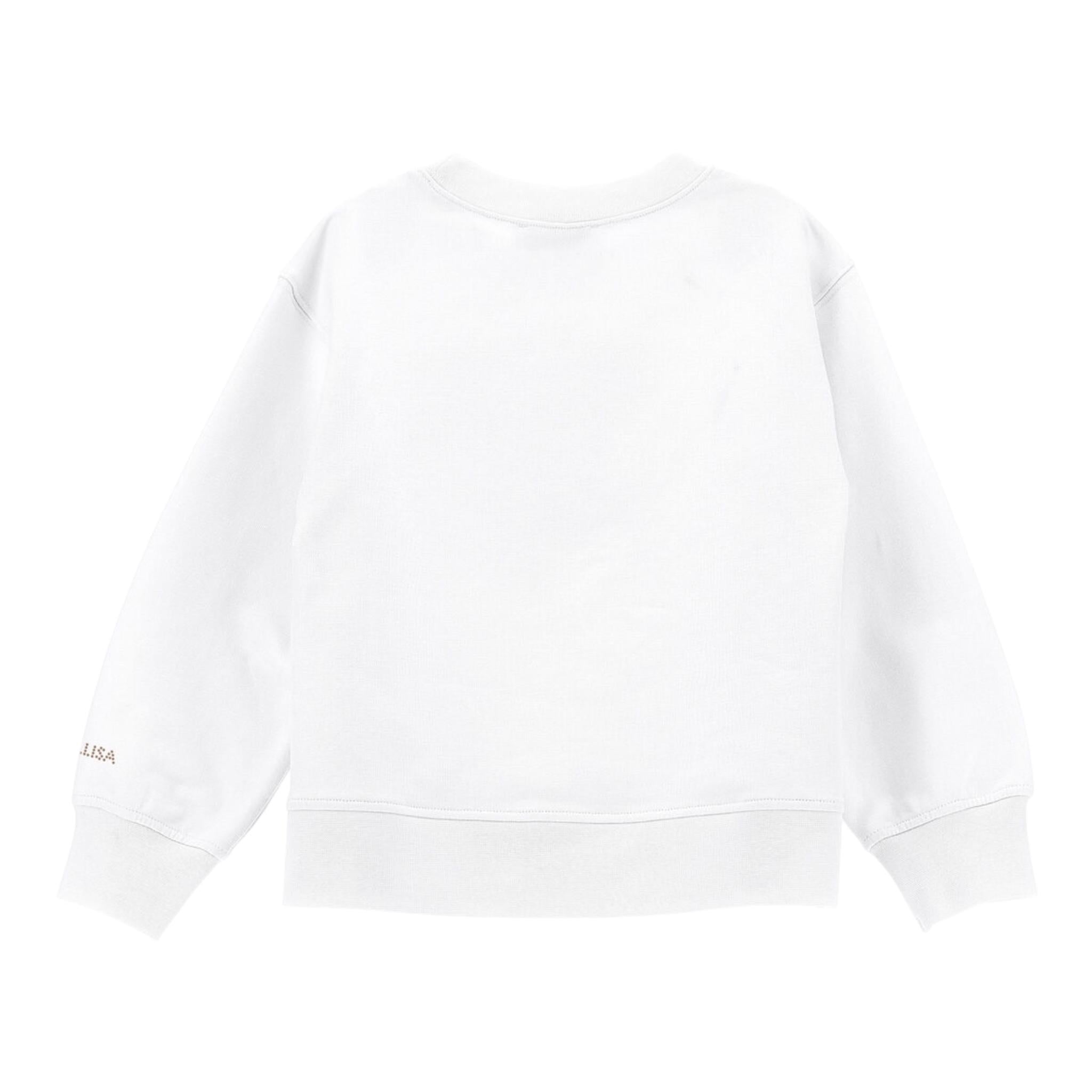 Monnalisa Felpa Tinta Unita Girocollo con Stampa per Neonata 19C601N BIANCO MONNALISA 