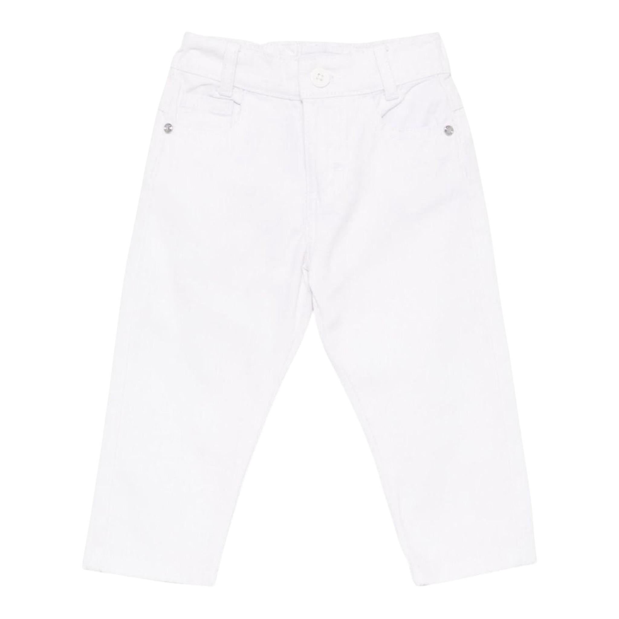 Trussardi Pantalone Tinta Unita con Elastico In Vita per Bambino TIP25060PAXXJ BIANCO TRUSSARDI 