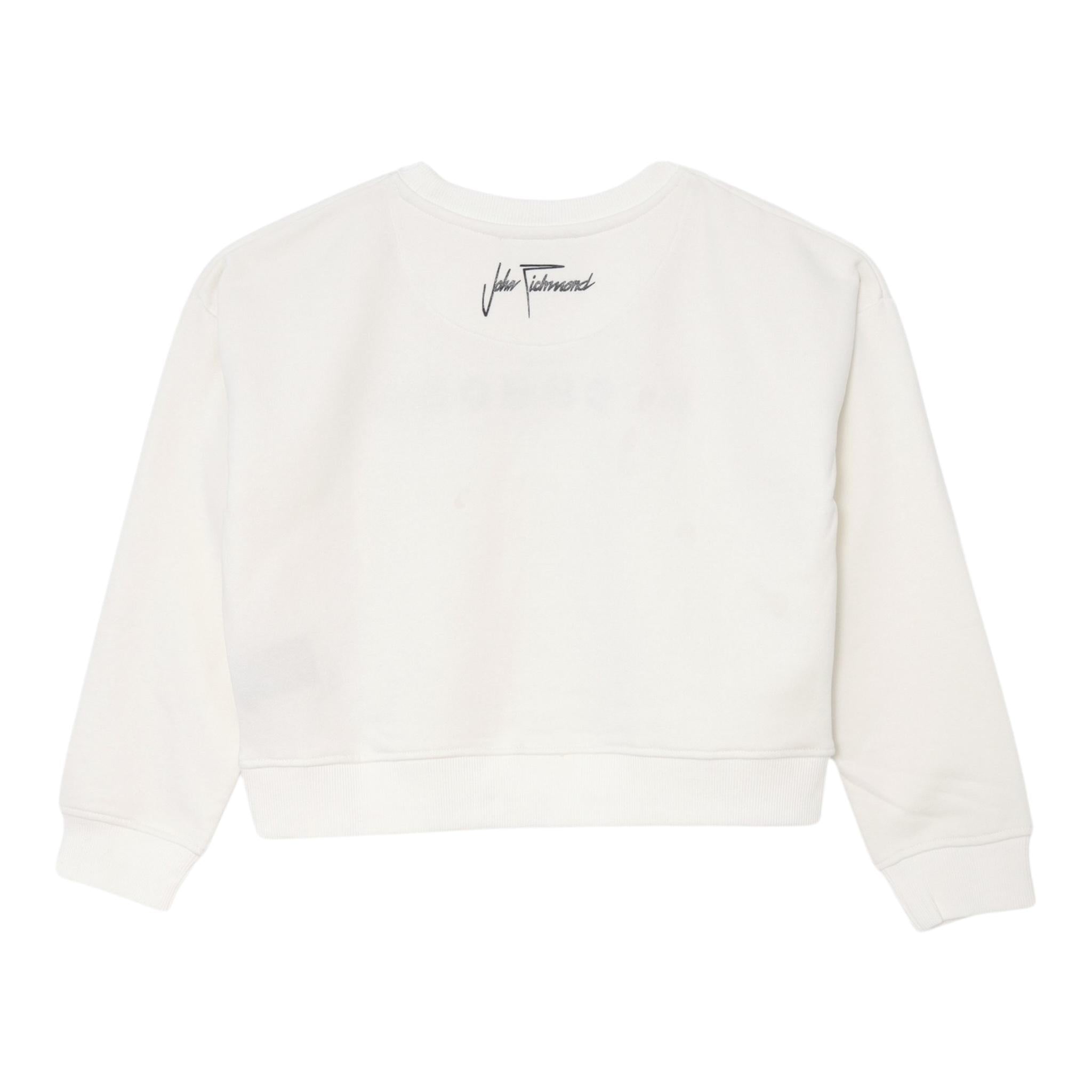 JOHN RICHMOND felpa tinta unita girocollo con stampa Bianco per Bambina RGA24053FEXXJ BIANCO JOHN RICHMOND 