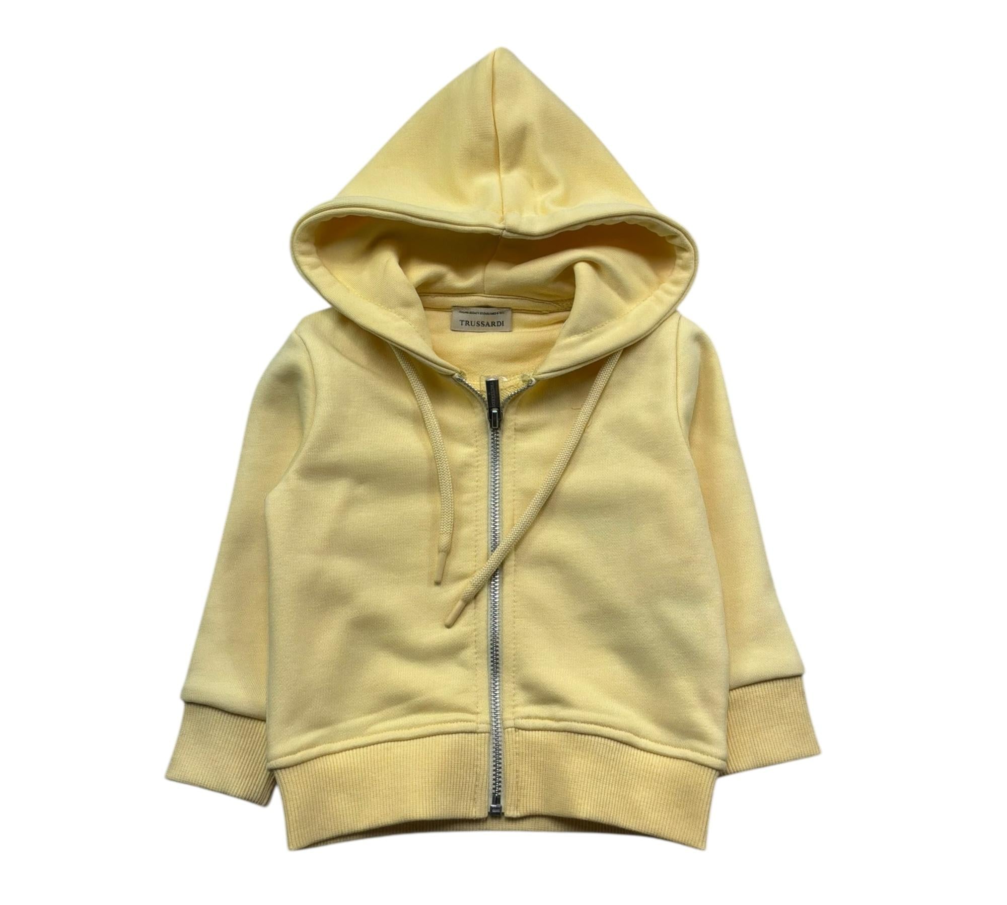 Trussardi Felpa con Zip E Cappuccio Tinta Unita per Neonato TIP26011FE GIALLO TRUSSARDI 