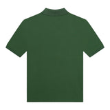 Boss Polo Tinta Unita Con Zip E Stampa Verde Per Bambino