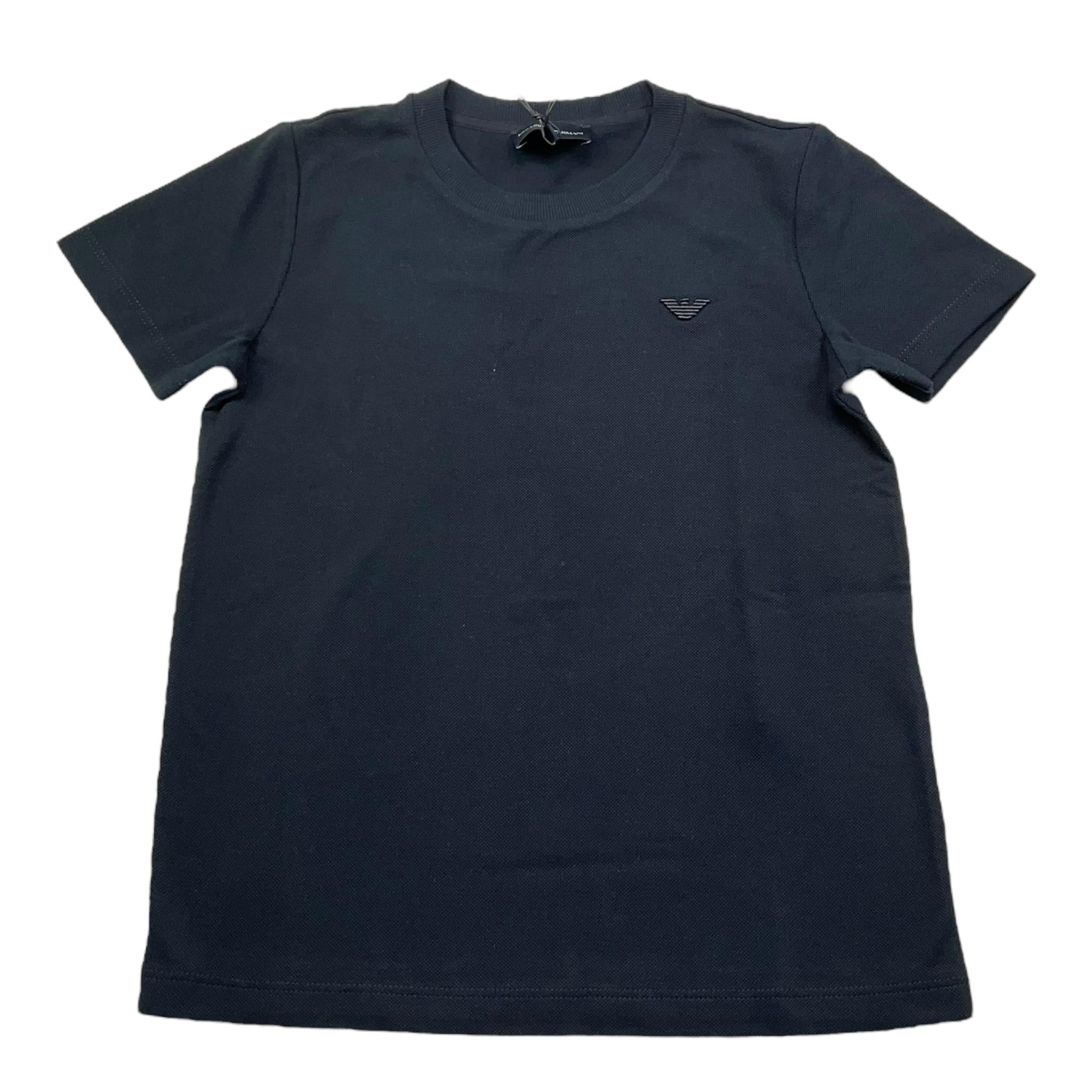 Emporio Armani T-Shirt Girocollo Tinta Unita con Logo per Bambino EB000166 BLU EMPORIO ARMANI 