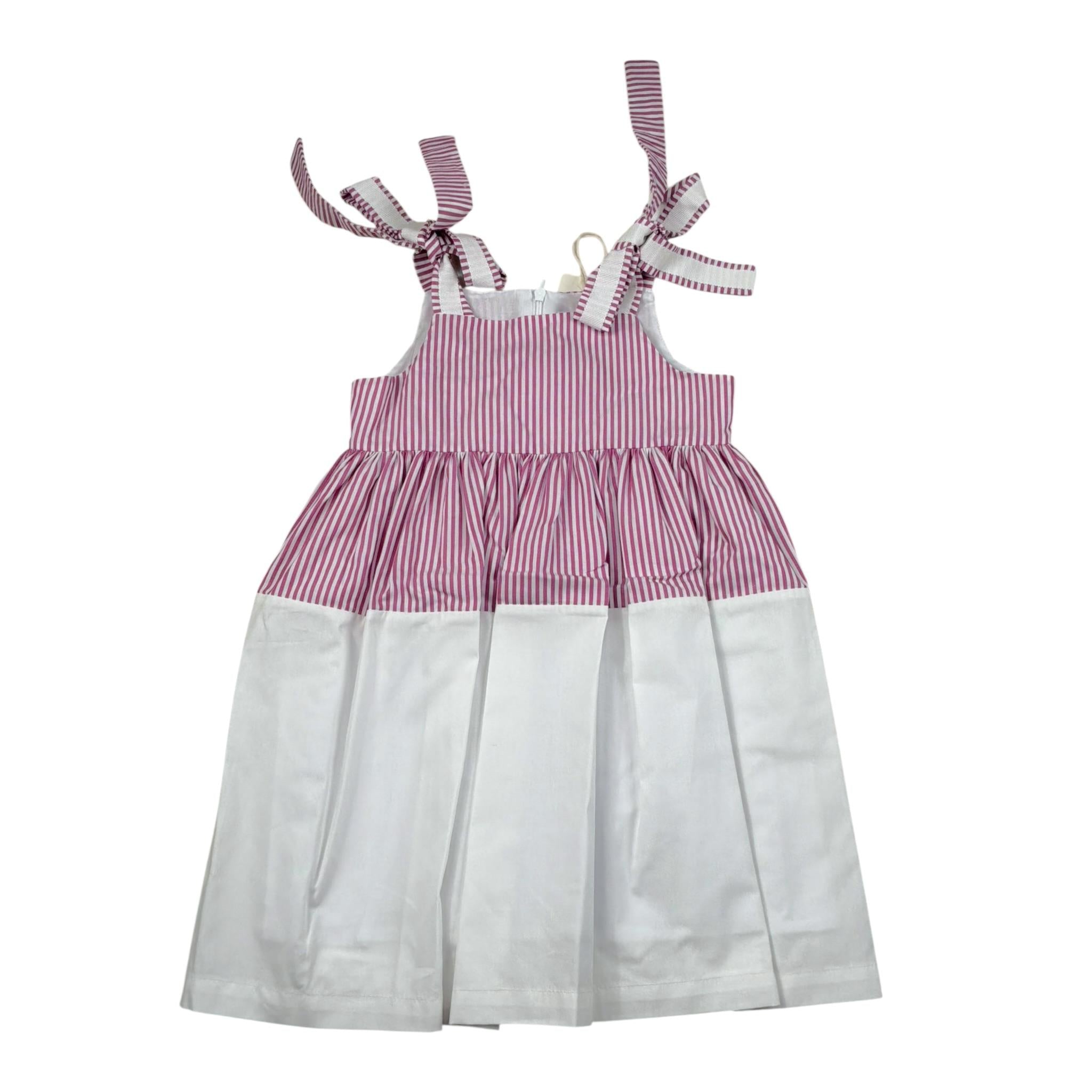 Ilfarobimbi Abito Bicolore con Fiocchi per Bambina IFB50586X BIANCO/ROSA ILFAROBIMBI 