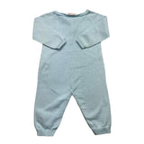 Wedoble Tutina Manica Lunga Tinta Unita Azzurro Per Neonato