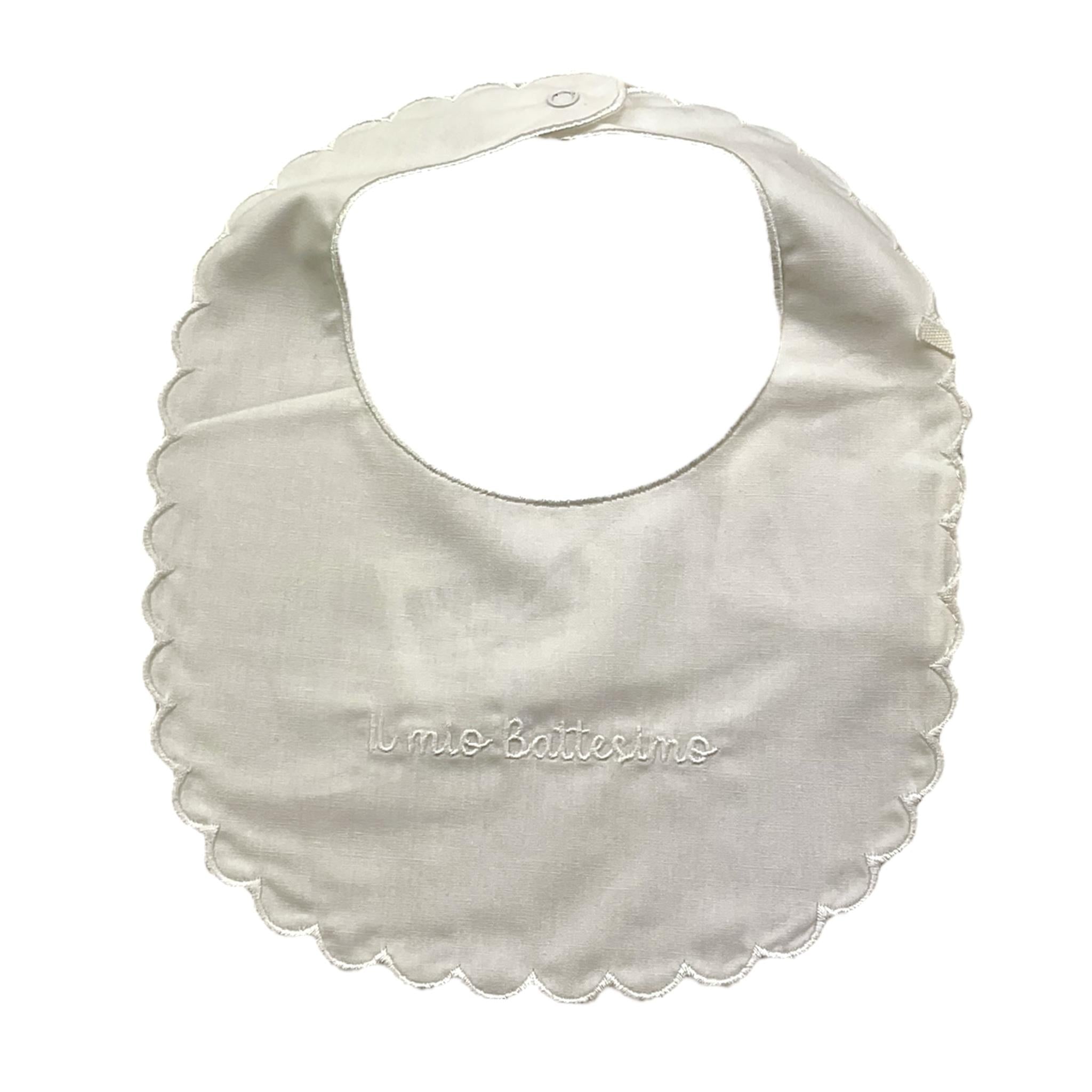MINI BANDA bavetta tinta unita con stampa Bianco per Neonato 3A305 BIANCO MINI BANDA 