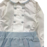 LA STUPENDERIA tutina bicolore con colletto Bianco/azzurro per Neonato CBPG47V06 BIANCO/AZZURRO LA STUPENDERIA 