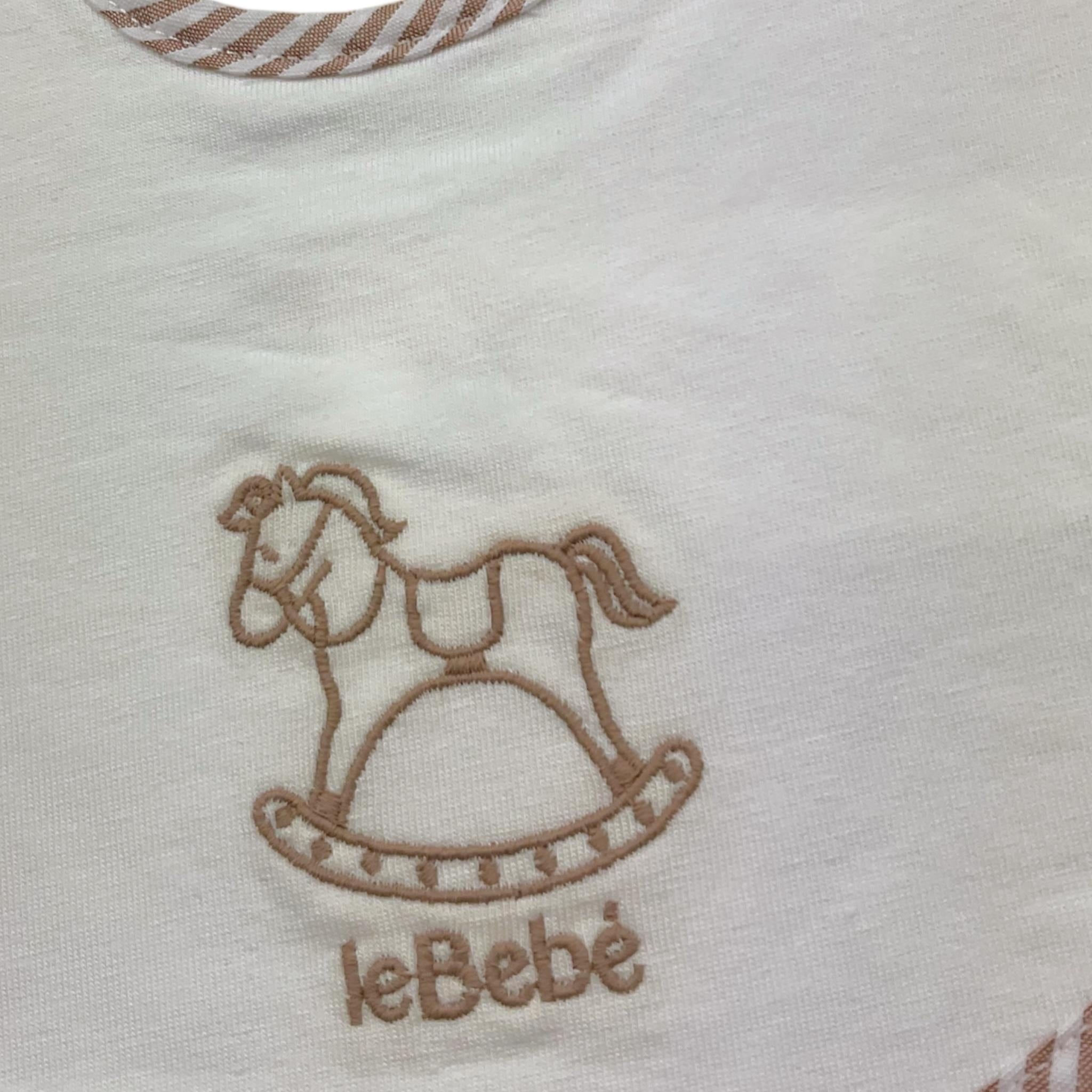 Le Bebe' Bavetta Tinta Unita con Stampa per Neonato LBB4909 BIANCO LE BEBE' 