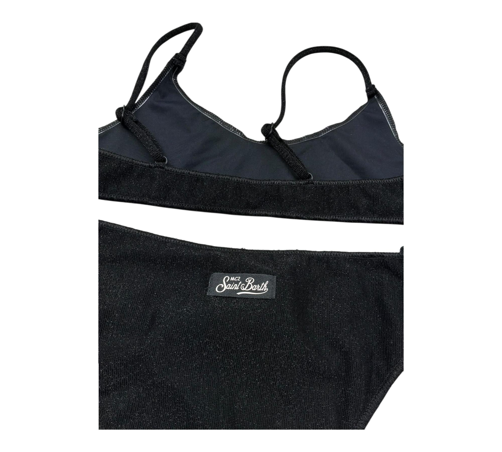 Saint Barth Costume 2 Pezzi Fascia-Mutandina per Bambina LUREX NERO SAINT BARTH 