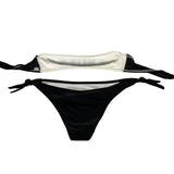 Boy London Costume Modello Bikini Bicolore Con Fascia-Slip Nero Per Bambina