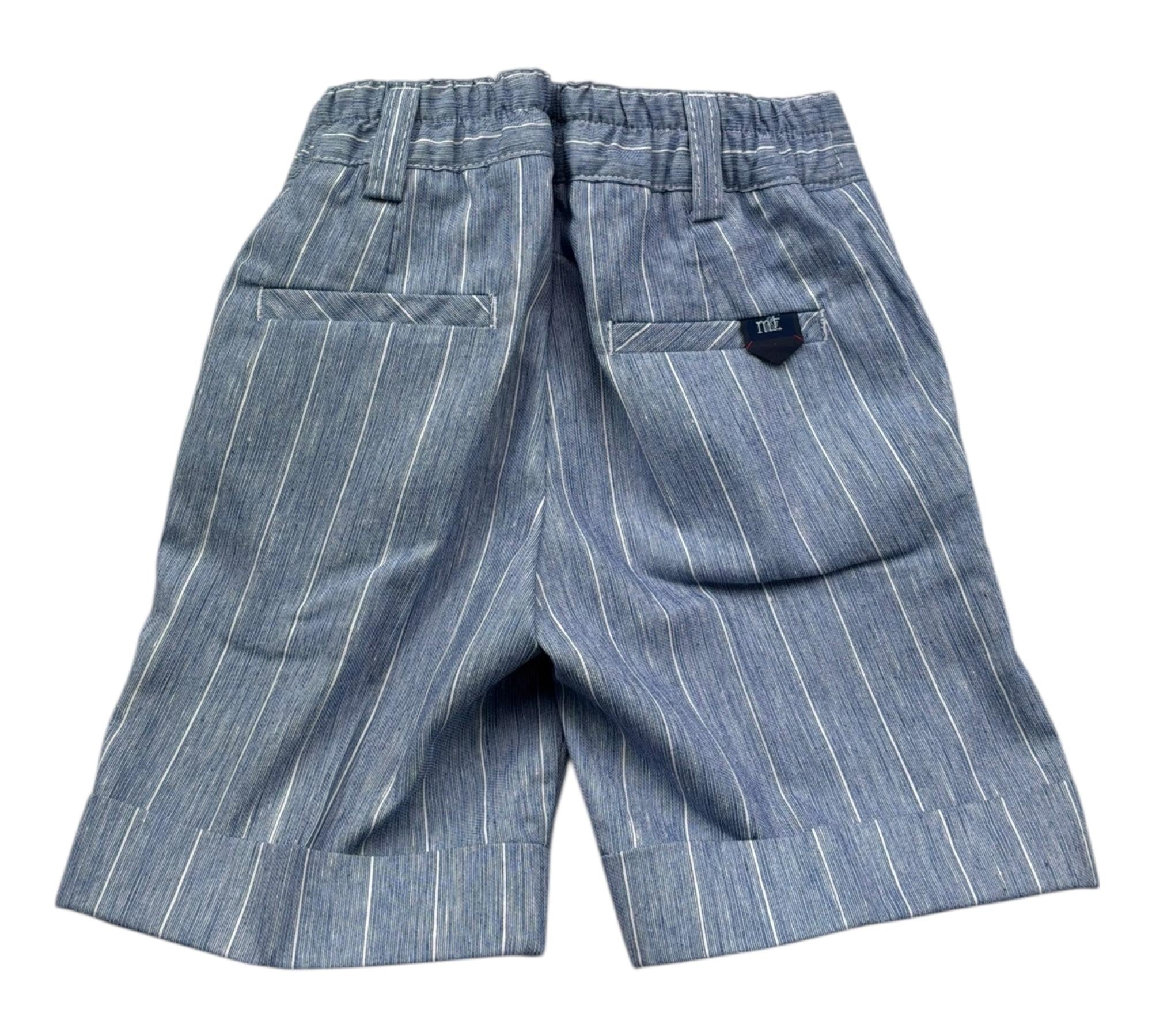 Manuel & Frank Bermuda Tinta Unita con Girovita Regolabile per Neonato MF2313BN BLU MANUEL & FRANK 