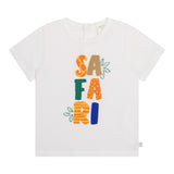 Carre'Ment Beau T-Shirt Girocollo Tinta Unita Con Stampa In Contrasto Bianco Per Neonato