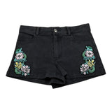 John Richmond Short In Denim Tinta Unita con Stampa per Bambina RGP26122SH NERO JOHN RICHMOND 