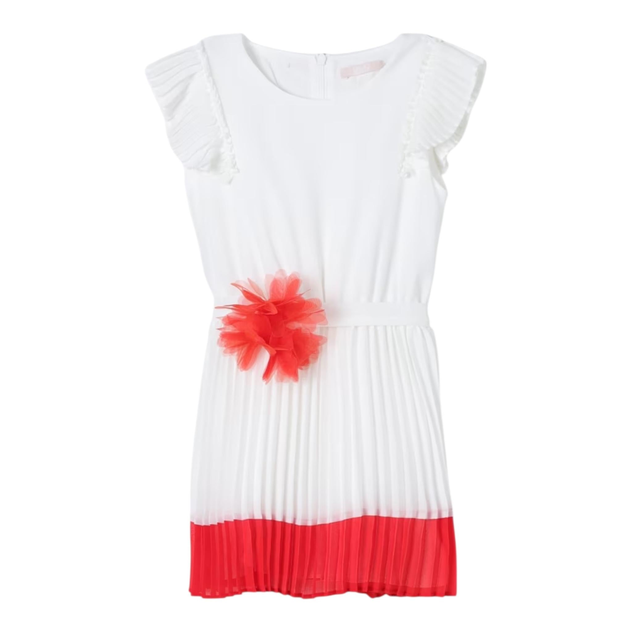 Liu Jo Abito Mezza Manica Tinta Uninta con Applicazione per Bambina KA4041 BIANCO LIU JO 