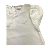 Le Bebe' T-Shirt con Colletto Tinta Unita Bianco per Neonata