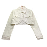 Please Giubbino In Denim Tinta Unita per Bambina JB18132G73 BIANCO PLEASE 