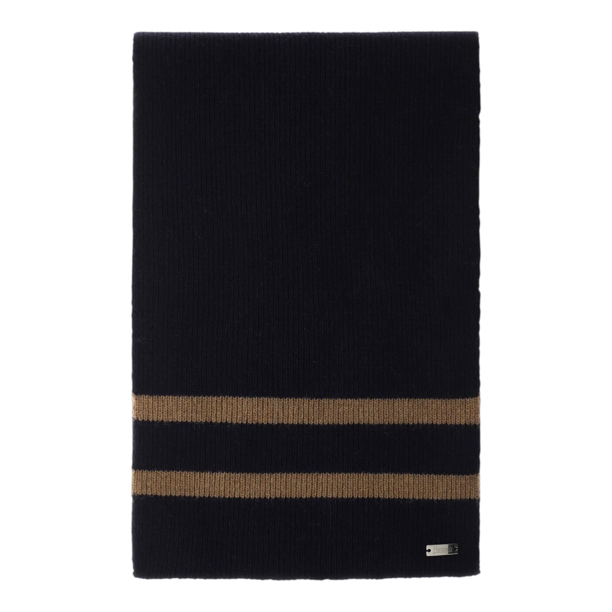 HERNO sciarpa tinta unita con righe in contrasto Blu per Bambino SCP00010X BLU HERNO 