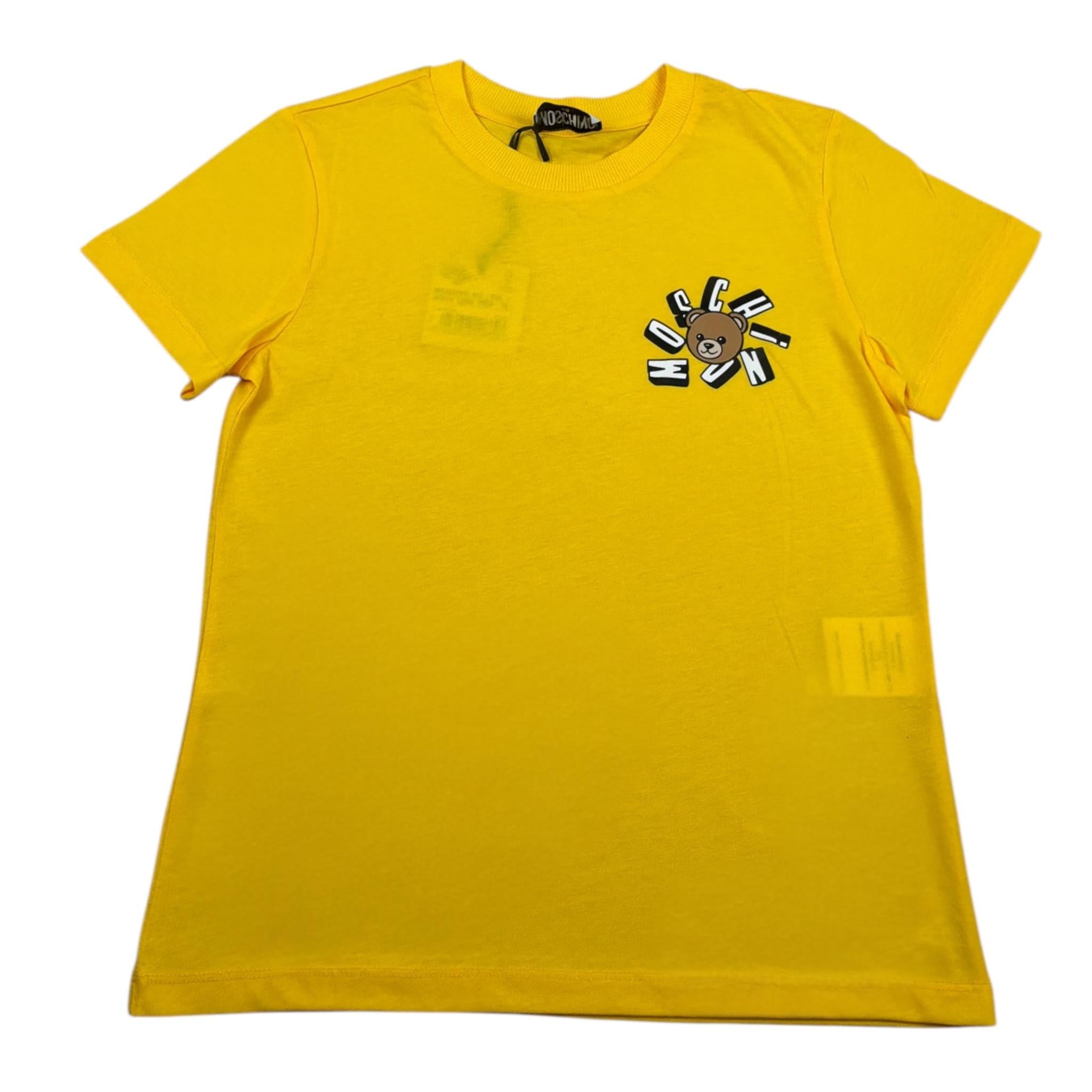 t-shirt tinta unita con logo HZK024 GIALLO MOSCHINO 