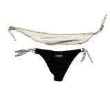 Boy London Costume Modello Bikini Bicolore Con Fascia-Slip Nero Per Bambina