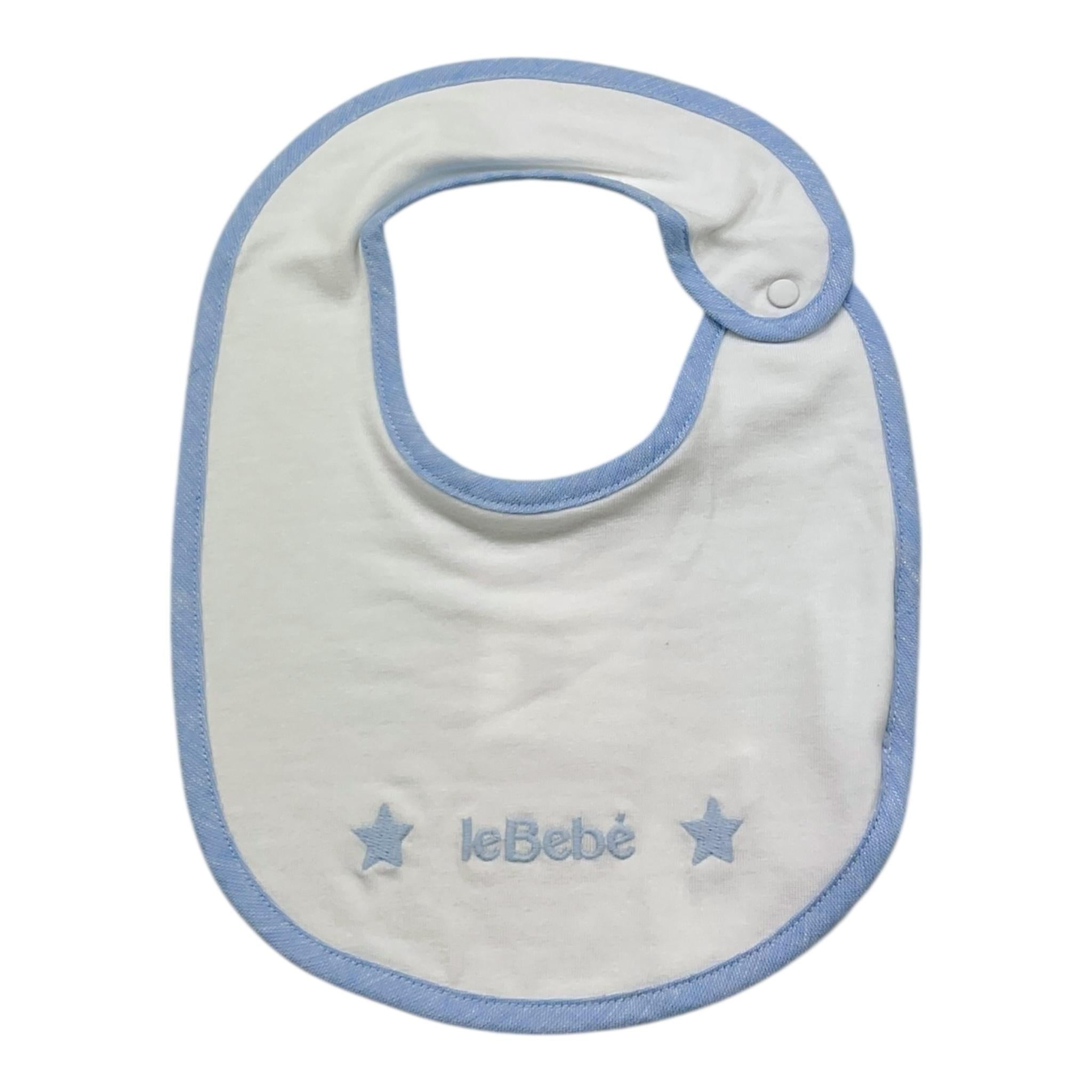 Le Bebe' Bavetta Tinta Unita con Stampa per Neonato LBB4900 BIANCO LE BEBE' 