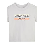 Calvin Klein T-Shirt Tinta Unita Girocollo con Stampa per Neonato IN0IN00068 GRIGIO CALVIN KLEIN 