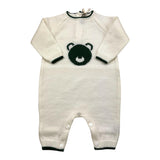 LITTLE BEAR tutina tinta unita con ricamo orso Panna per Neonato 9111 PANNA LITTLE BEAR 