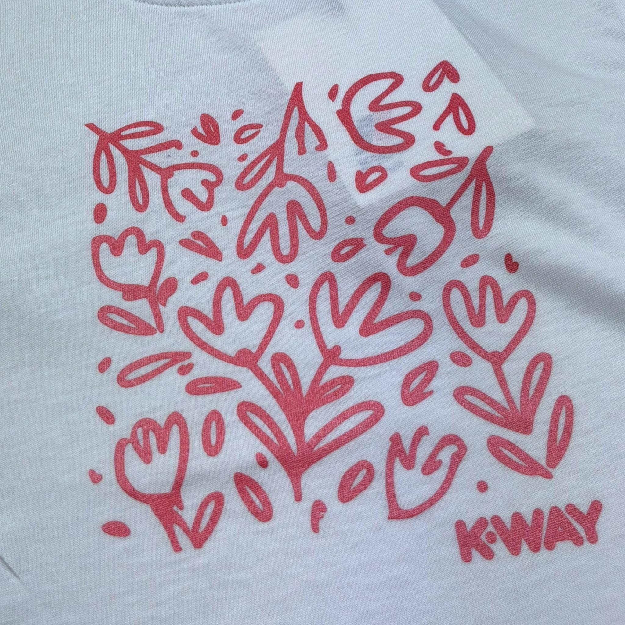 K-Way T-Shirt Girocollo Tinta Unita con Stampa per Bambina K2151QW BIANCO K-WAY 