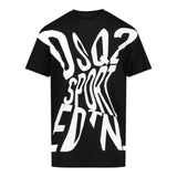 Dsquared2 T-Shirt Girocollo Tinta Unita con Stampa per Bambino DQ2525 NERO DSQUARED2 