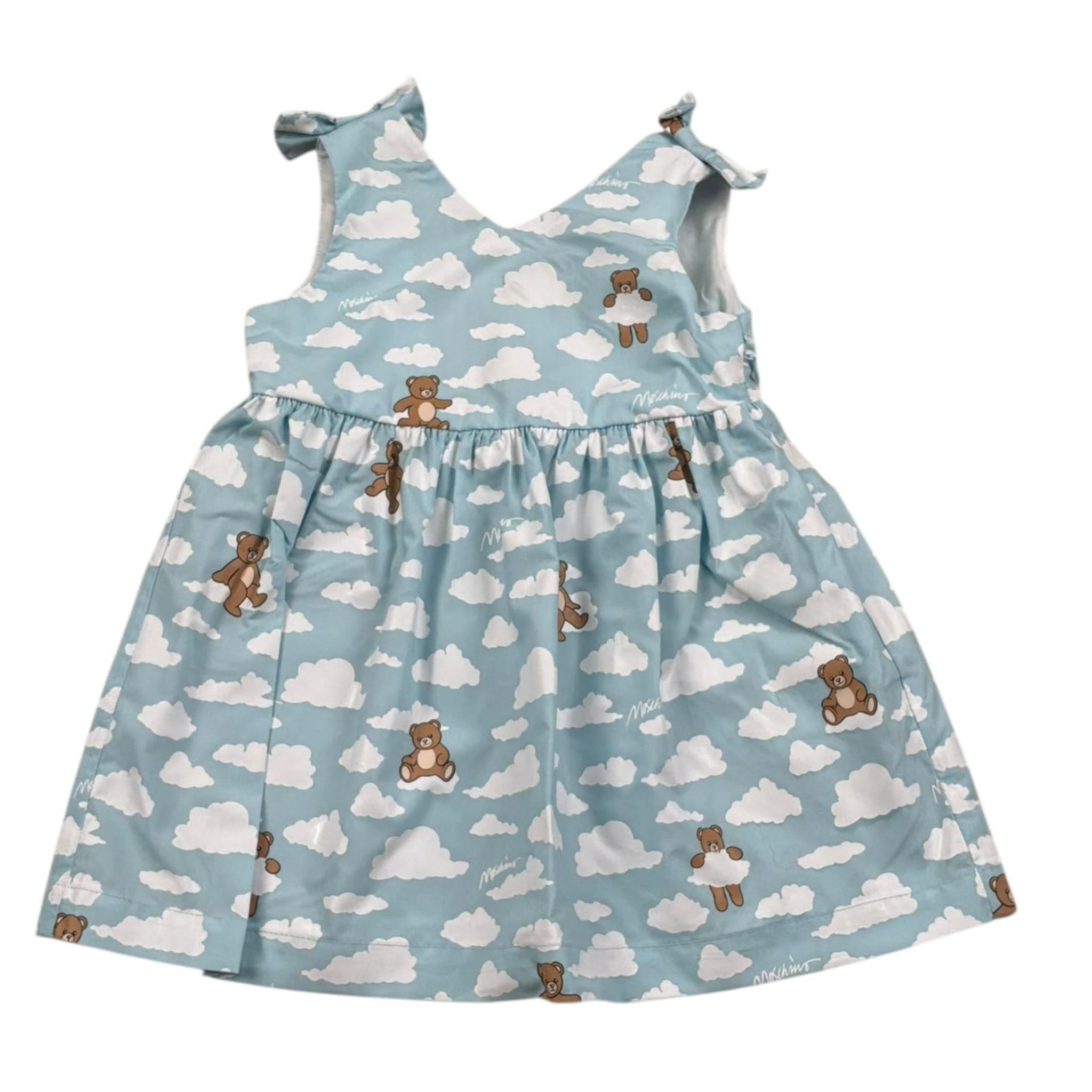 Moschino Abito Tinta Unita con Stampa per Neonata MDV0DN AZZURRO MOSCHINO 