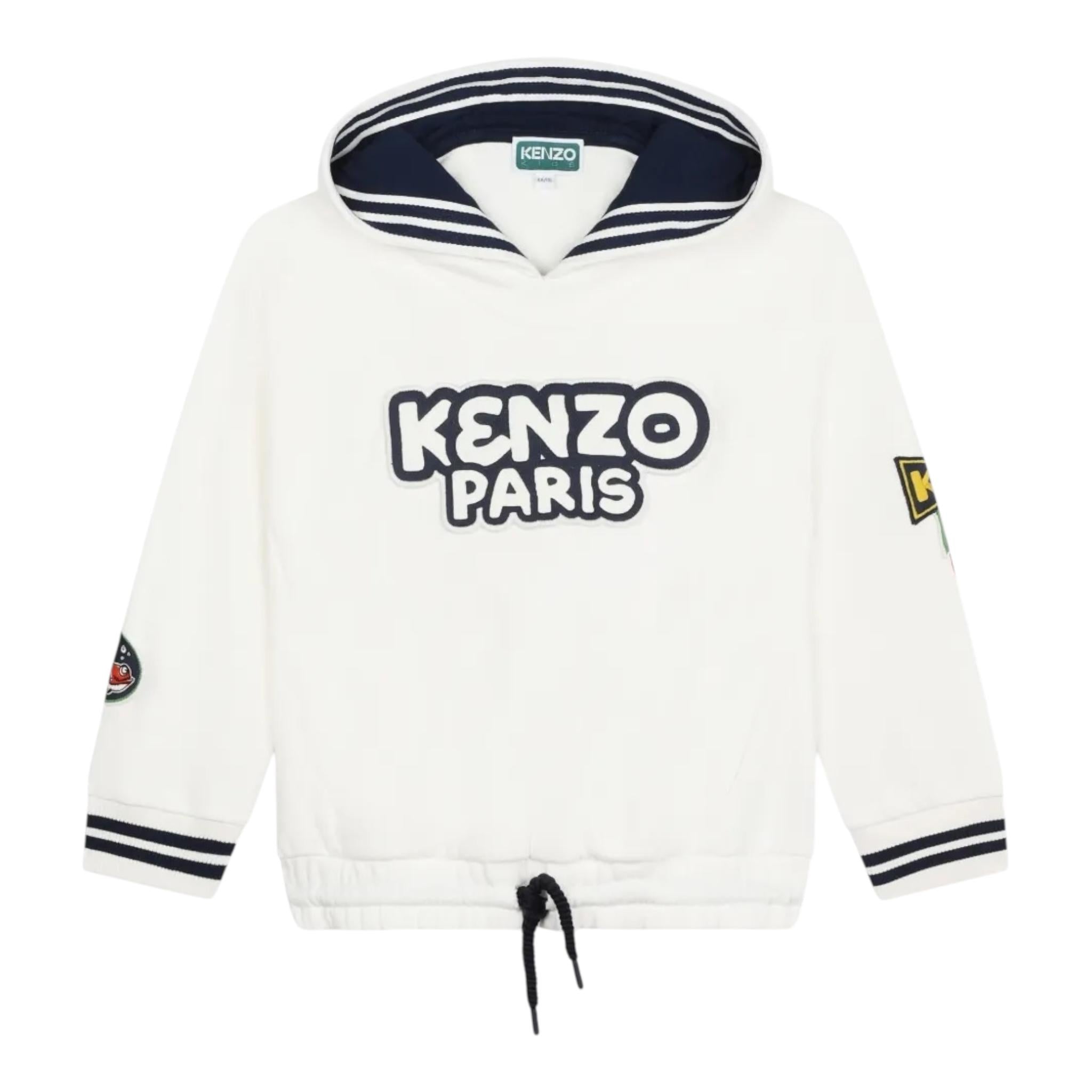 Kenzo Felpa Girocollo Tinta Unita con Stampa per Bambina K60243 BIANCO KENZO 