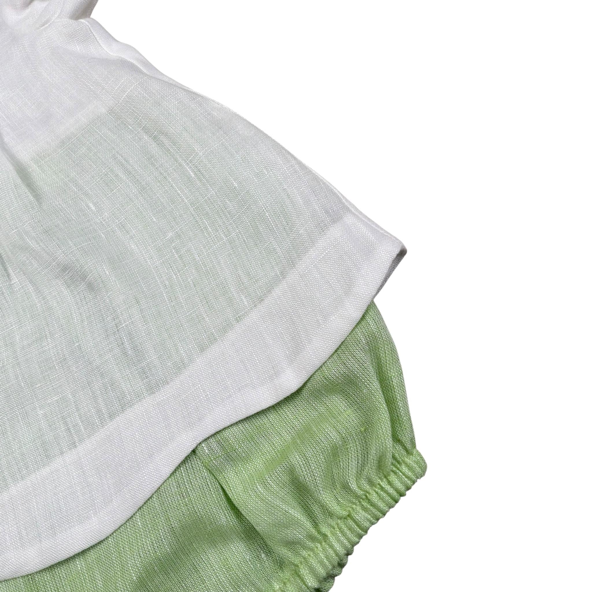 Bimbalo' Pagliaccetto Bicolore con Colletto per Neonata 7568 BIANCO/VERDE BIMBALO' 