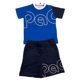 Cesare Paciotti Completo 2 Pezzi T-Shirt-Bermuda Bicolore Blu per Neonato