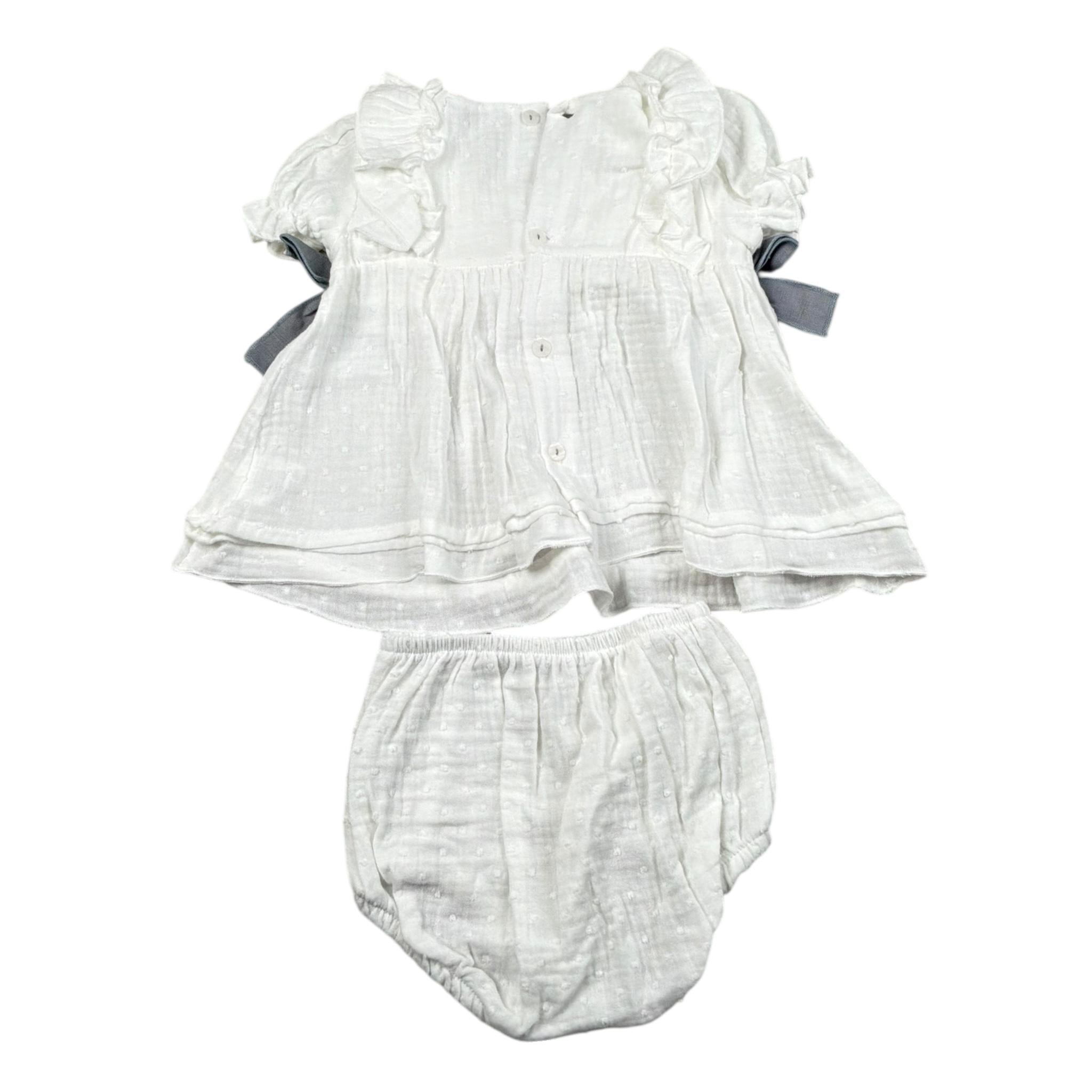 Babidu Completo 2 Pezzi Camicia-Coulotte Tinta Unita per Neonata 92495 BIANCO BABIDU 