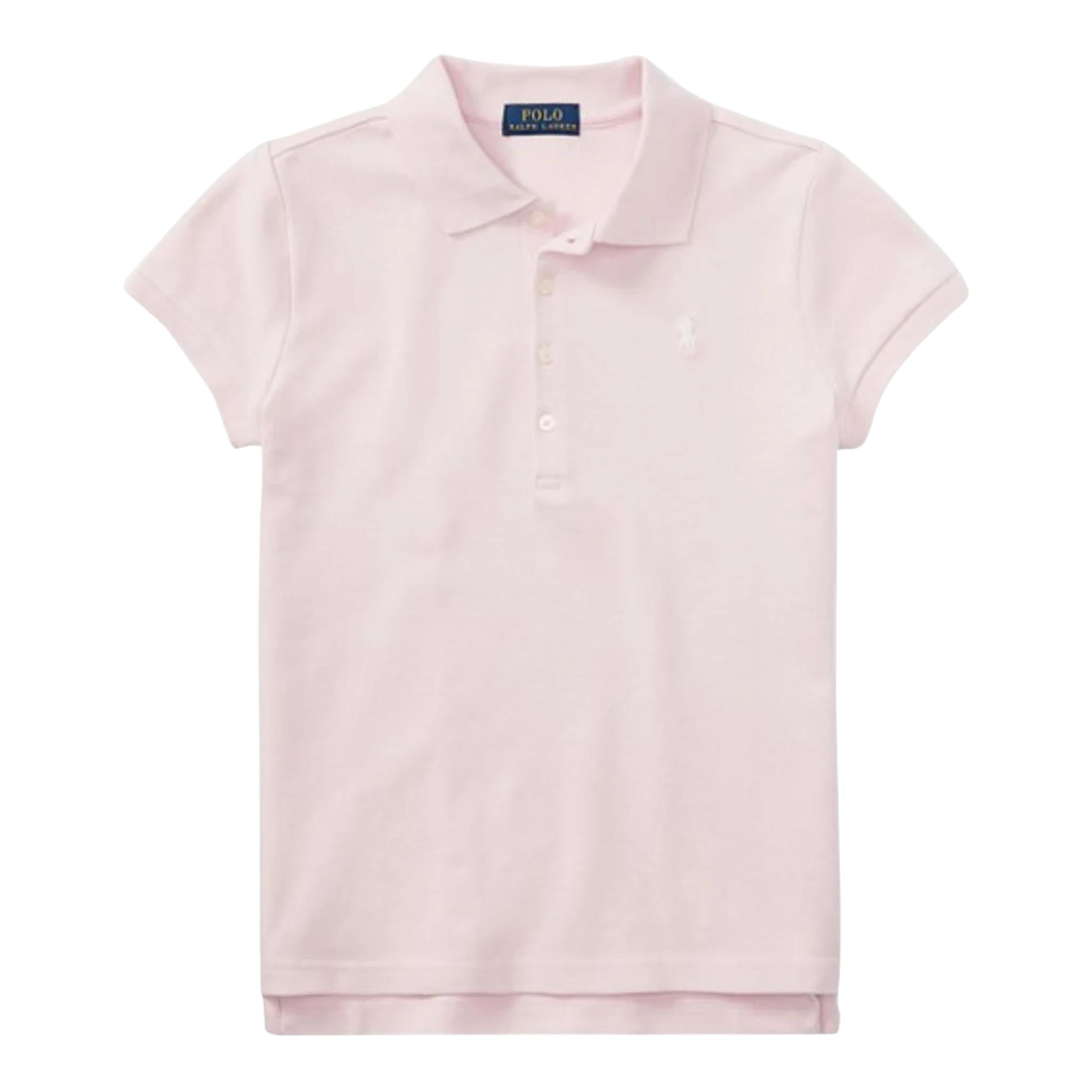 Ralph Lauren Polo Mezza Manica Tinta Unita con Logo per Bambina 312573242011 ROSA RALPH LAUREN 