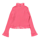 Twinset Cardigan Tinta Unita Con Rouches Rosa Per Bambina