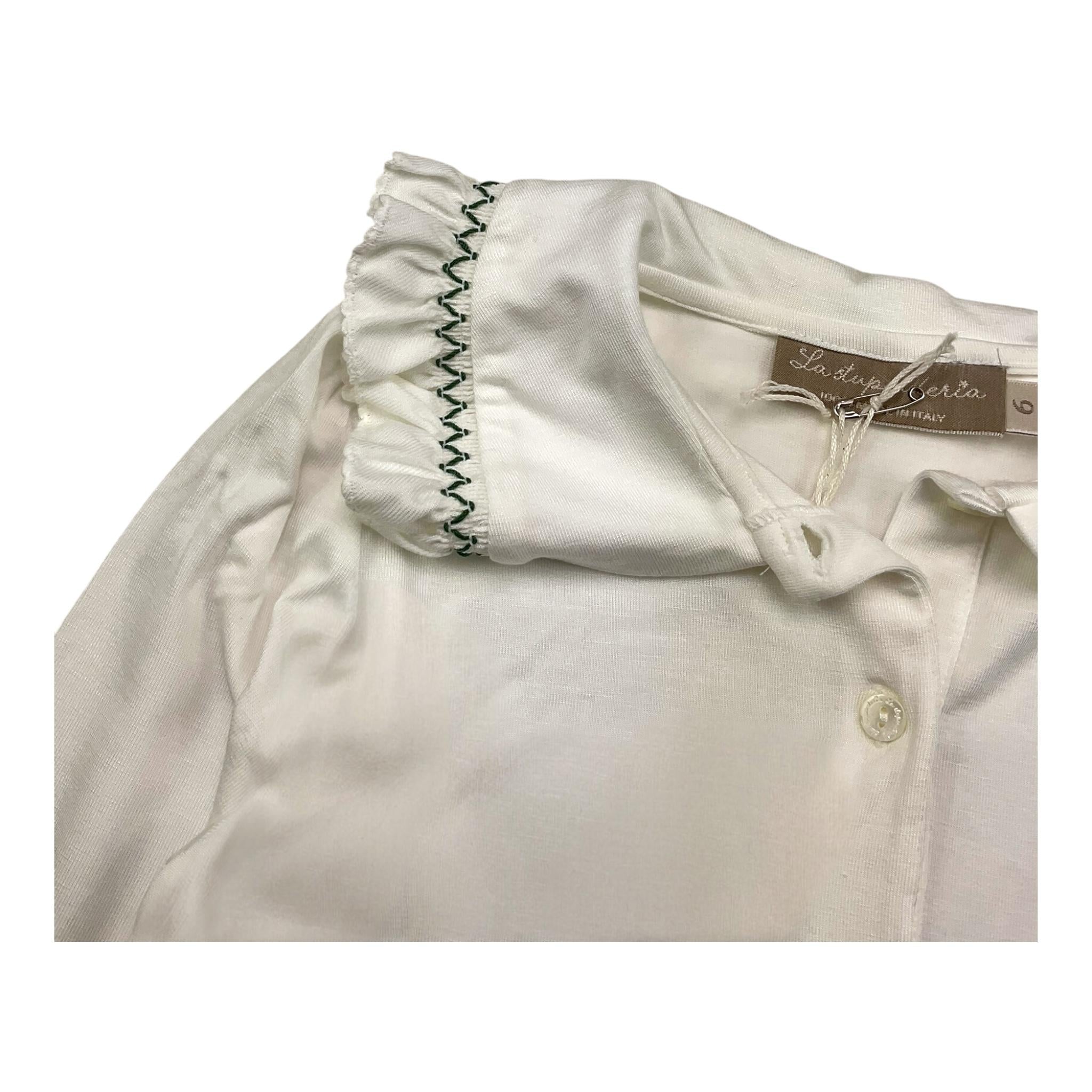 LA STUPENDERIA shirt tinta unita con colletto Panna per Bambina TJMG42 PANNA LA STUPENDERIA 