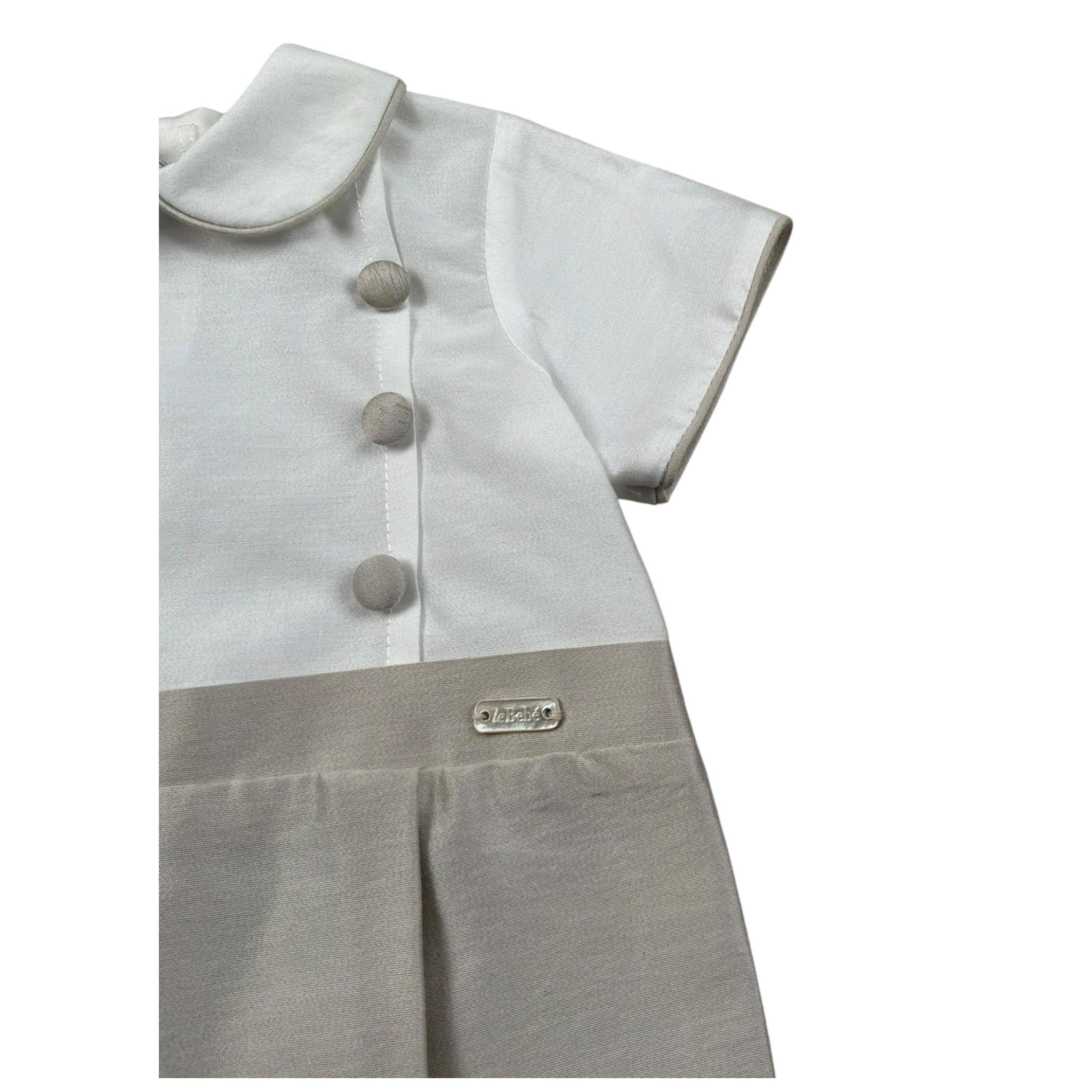 Le Bebe Pagliaccetto Mezza Manica Bicolore per Neonato LBB4919 BIANCO/BEIGE LE BEBE 