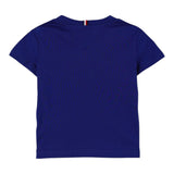 Tommy Hilfiger T-Shirt Girocollo Tinta Unita con Stampa per Bambino KB0KB09536 BLU TOMMY HILFIGER 