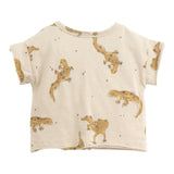 Play Up T-Shirt Girocollo Tinta Unita Con Taschino Beige Per Neonato