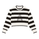 Patrizia Pepe Maglia Bicolore con Fantasia A Righe per Bambina 7K0048 BIANCO/NERO PATRIZIA PEPE 